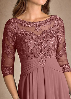 Azazie Marietta vestidos de madre de la novia Vestido de Rosa Del Desierto de Encaje de Corte En A image9