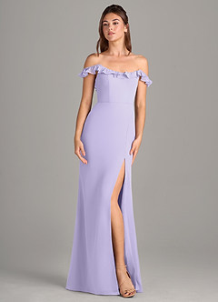 Azazie Callie Bridesmaid Dresses Lilac Mermaid Side Slit Chiffon Convertible Dress image7