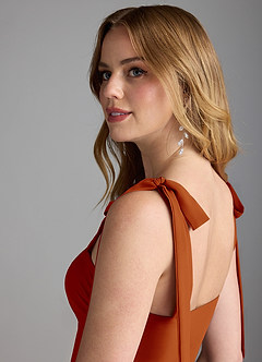 Azazie Lizet Bridesmaid Dresses Paprika A-Line Sweetheart Neckline Chiffon Dress image6
