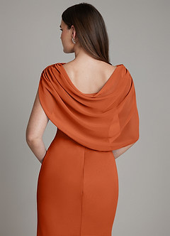 Azazie Hadley Bridesmaid Dresses Burnt Orange Mermaid Pleated Chiffon Dress image7