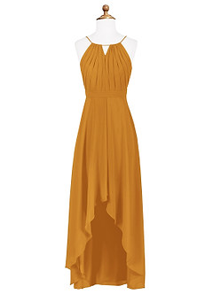 Azazie Oaklynn Junior Butterscotch A-Line Pleated Chiffon Dress image6