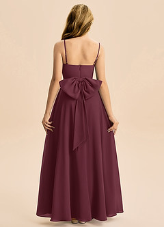 Azazie Bear Junior Vestido de Cabernet de Gasa de Corte en A con Plisado image2