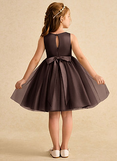 Azazie Prima Flower Girl Dresses Ganache A-Line Bow Tulle Dress image2