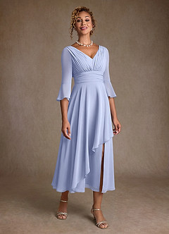 Azazie Aerynne Abiti per la Madre della Sposa Abito A-Line in Chiffon Plissettato Ghiaccio image1
