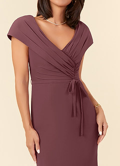 Azazie Bailora Mother of the Bride Dresses Sangria Mermaid Ruched Chiffon Dress image4