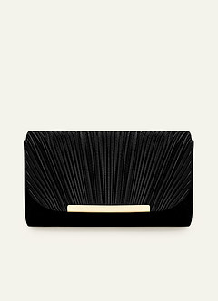 front Satin Pleated Envelope Clutch