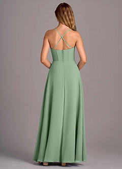 Azazie Carolyn Bridesmaid Dresses Matcha A-Line Pleated Chiffon Dress image6
