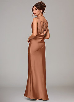 Azazie Rylina Bridesmaid Dresses Bronzer Mermaid Stretch Satin Dress image4