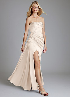 Azazie Amyra Bridesmaid Dresses White Alabaster Mermaid Off the Shoulder Stretch Satin Convertible Dress image10