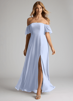 Azazie Sue Bridesmaid Dresses Ice A-Line Off the Shoulder Chiffon Convertible Dress image1