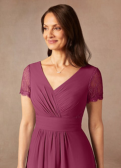 Azazie Polly Abiti per la Madre della Sposa Abito A-Line in Chiffon Pizzo Gelso image8