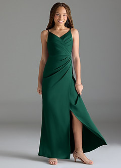 Azazie Maci Junior Klä av Sjöjungfru i Stretch Satin Plisserad image3