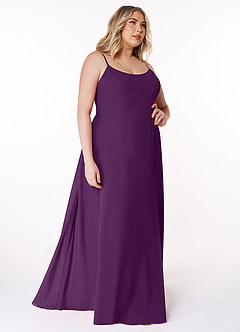 Azazie Moira Robes de demoiselle d'honneur Robe Trapèze en Mousseline de soie Décolleté Grain De Raisin image11