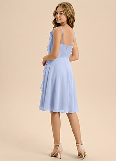 Azazie Lumi Junior Vestido de Hielo de Gasa de Corte en A con Plisado image2