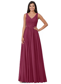 Azazie Robbie Final Sale Mulberry A-Line Lace Chiffon Dress image1