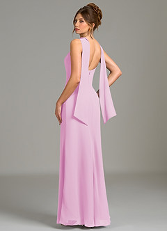 Azazie Cassiana Bridesmaid Dresses Candy Pink Mermaid Pleated Chiffon Dress image2