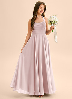 Azazie Kady Junior Blushing Pink A-Line Sweetheart Neckline Chiffon Dress image5