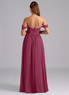 Azazie Saige Maternity Bridesmaid Dresses A-Line Pleated Chiffon Floor-Length Dress image2