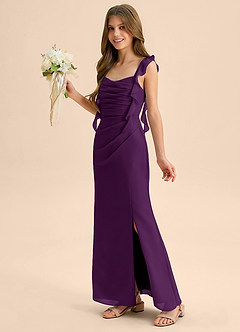 Azazie Jessamine Junior Klä av Sjöjungfru i Chiffong Älskling Halsringning image6