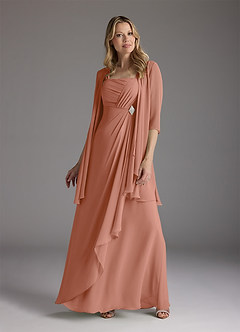 Azazie Weisz Mother of the Bride Dresses MAI TAI A-Line Square Neckline Pleated Chiffon Dress image1