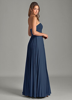 Azazie Chiana Bridesmaid Dresses Dark Navy A-Line Strapless Chiffon Dress image5