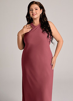 Azazie Doretta Bridesmaid Dresses Merlot Mermaid Pleated Chiffon Dress image11