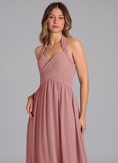 Azazie Darlyn Bridesmaid Dresses Dusty Rose A-Line Pleated Chiffon Dress image7