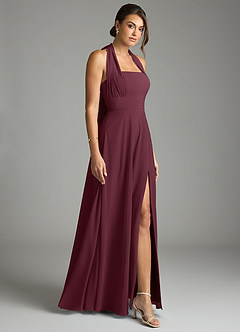 Azazie Tamira Bridesmaid Dresses Cabernet A-Line Pleated Chiffon Convertible Dress image7
