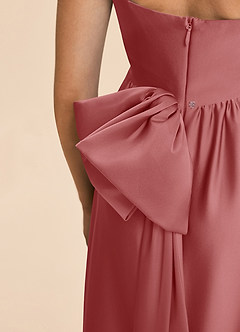 Azazie Kai Junior A-Linie Plissee Stretch-Satin Kleid Antike Rose image7