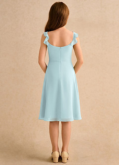 Azazie Pup Flower Girl Dresses Mist A-Line Pleated Chiffon Dress image2