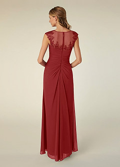 Azazie Libby Mother of the Bride Dresses Rust A-Line Scoop Sequins Chiffon Dress image2