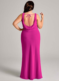 Azazie Rylina Bridesmaid Dresses Fuchsia Mermaid Pleated Chiffon Dress image8