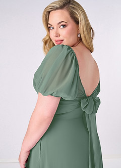 Barbie ♥ Azazie Bridesmaid Dresses Chiffon A-line Dress with Puff Sleeves image11