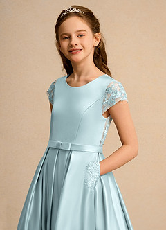 Azazie Bunny Girls Formal Flower Girl Dresses Mist Ball-Gown Lace Dress image4