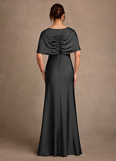 Azazie Dosia 신부의 어머니 드레스 쉬스 주름진 스트레치 새틴 플로어 길이 드레스 image3