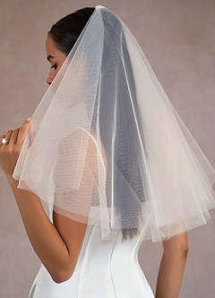front Hezal Elbow Length Veil With Blusher