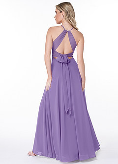 Azazie Evalleen Robes de demoiselle d'honneur Robe Trapèze en Mousseline de soie Plissée Tahiti image4