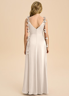 Azazie Gumdrop Junior Robe Empire en Satin extensible Plissé Albâtre Blanc image7