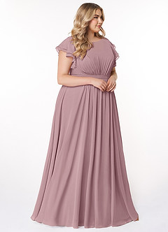 Azazie Daphne Bescheidene Brautjungfernkleider A-Linie Gekräuselt Chiffon Bodenlänge Kleider image9