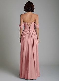 Azazie Loisa Bridesmaid Dresses Dusty Rose A-Line Corset Chiffon Convertible Dress image2