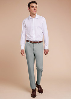 front Miles Light Grey Seersucker Dress Pants