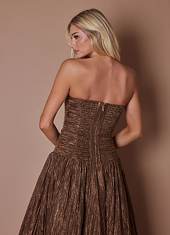 Maxi jurk Mel Metaalbruin image4