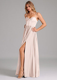 Azazie Akiko Bridesmaid Dresses Blushing Pink A-Line Sweetheart Neckline Stretch Satin Dress image6