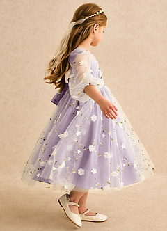 Azazie Elowen Flower Girl Dresses Wisteria A-Line Sweetheart Neckline Lace Dress image6