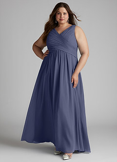 Azazie Flora Bridesmaid Dresses Stormy A-Line Pleated Chiffon Dress image10
