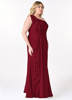 Azazie Sharon Bridesmaid Dresses A-Line One Shoulder Chiffon Floor-Length Dress image9