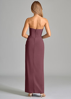 Azazie Anaïs Bridesmaid Dresses Sangria Sheath Strapless Chiffon Dress image2