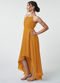Azazie Oaklynn Junior Butterscotch A-Line Pleated Chiffon Dress image4
