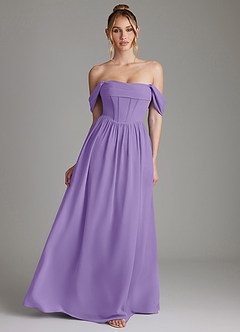 Azazie Caterina Bridesmaid Dresses Tahiti A-Line Corset Chiffon Dress image1