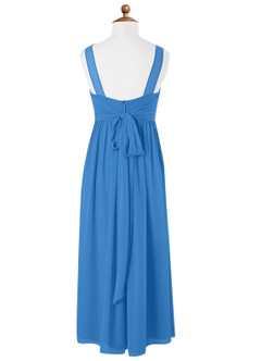Azazie Kora Junior Blue Jay A-Line Pleated Chiffon Dress image6